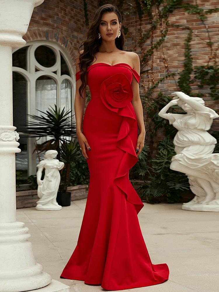One-line Neck Sleeveless Temperament Dress