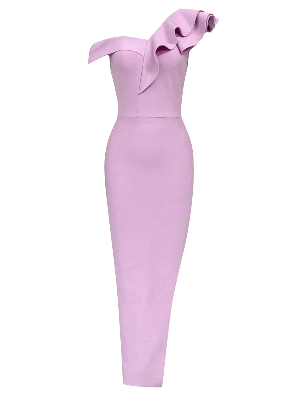 One-Shoulder Side Slit and Elegant Straps Bodycon Dress