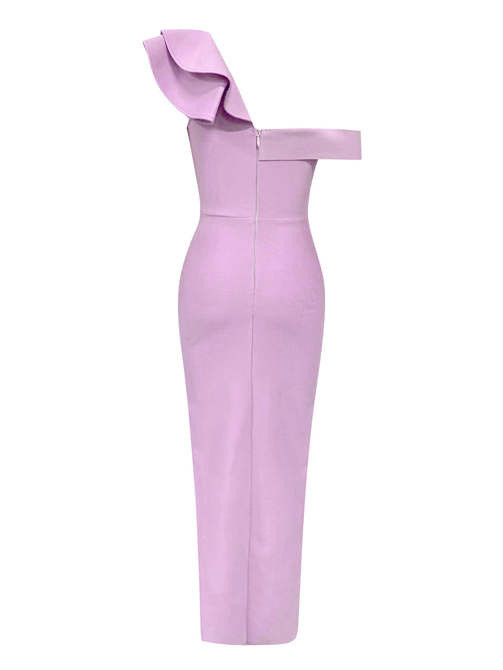 One-Shoulder Side Slit and Elegant Straps Bodycon Dress
