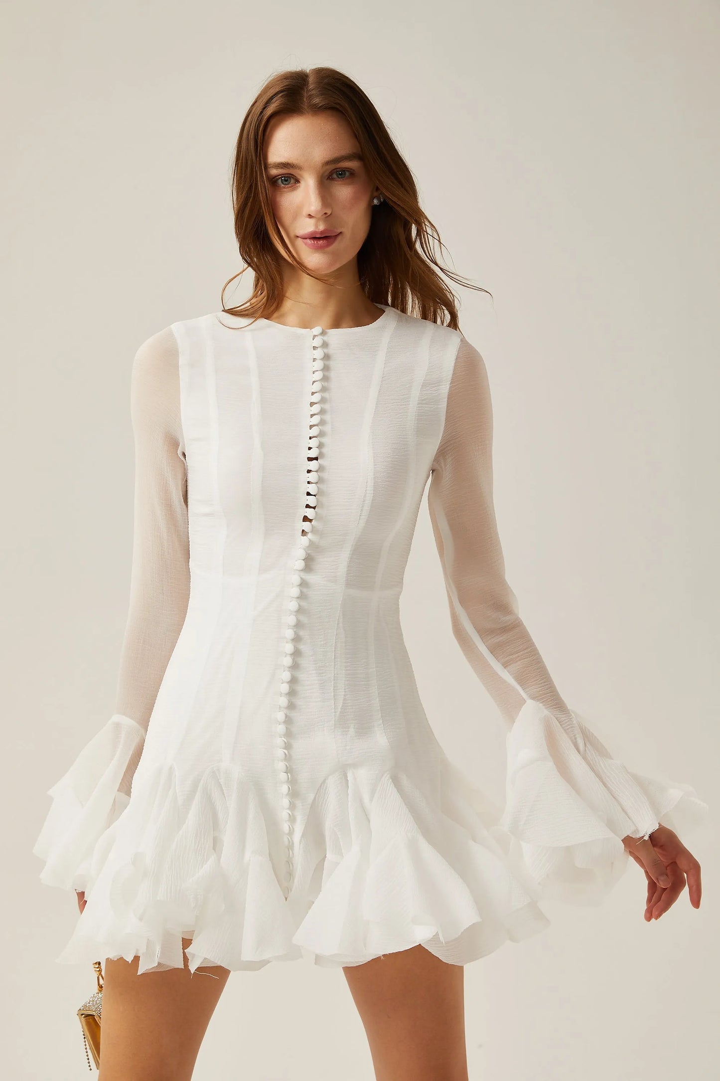 Fairy among Flowers Themed Puff Hem Bodycon Mini Dress