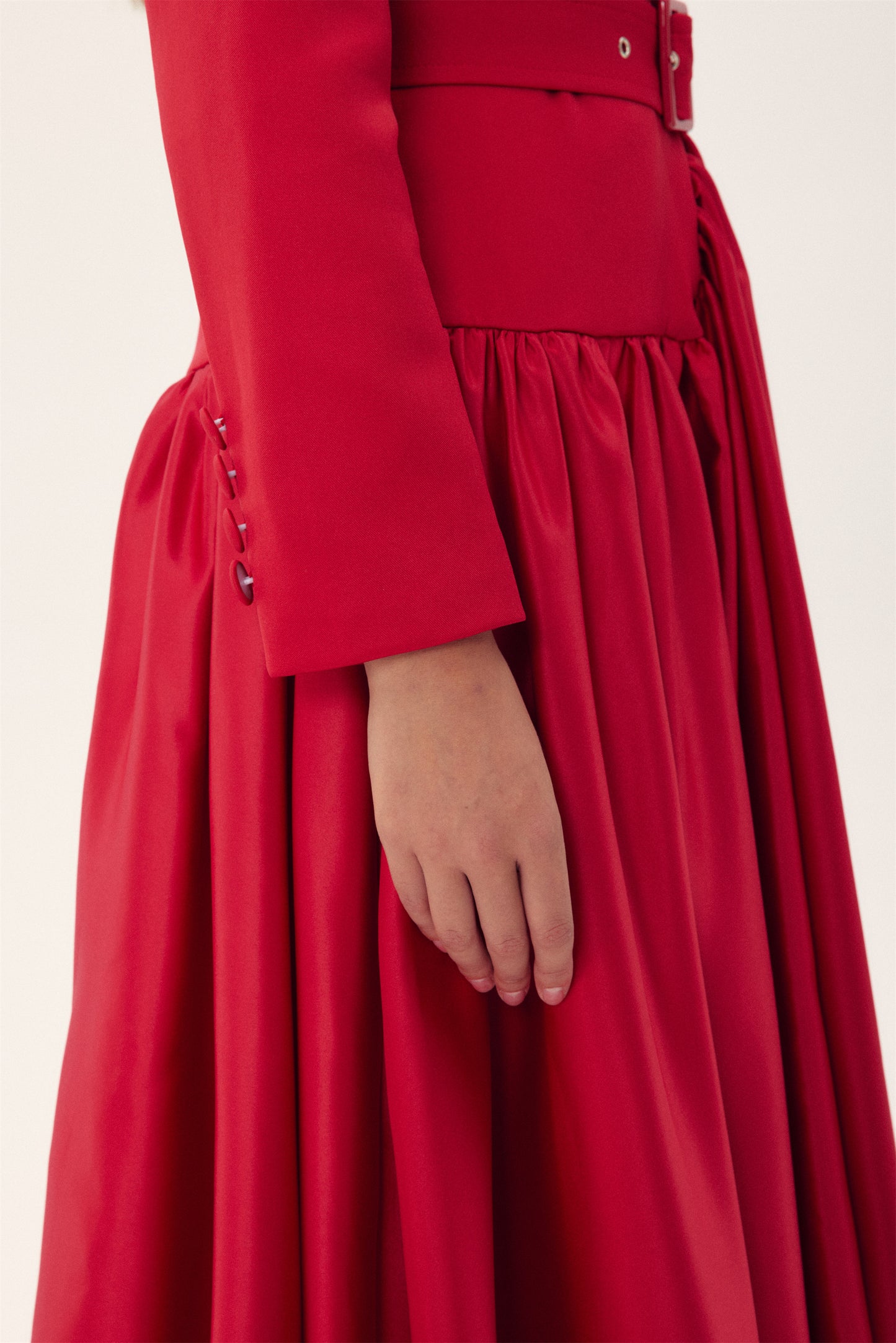 Notch Lapel Long Sleeve Midi Dress