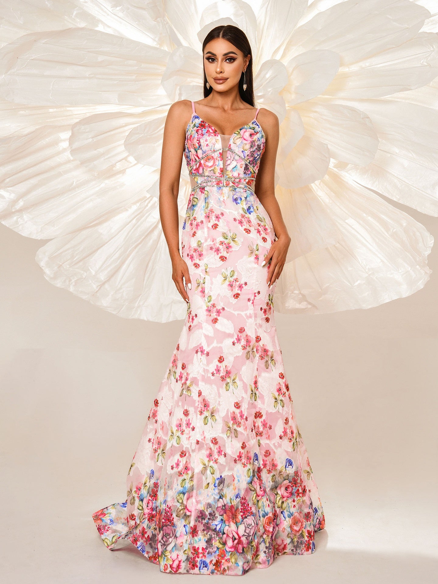 Sleeveless Suspender Sexy Long Banquet Fishtail Evening Dress