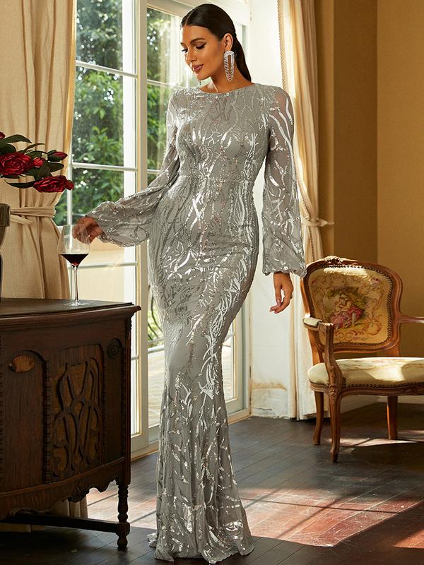 Sequined Party Runway Dress