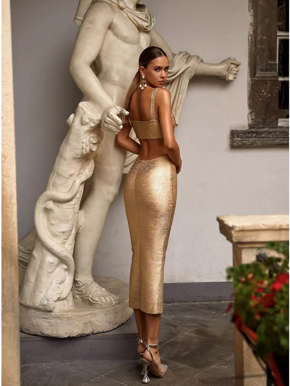 Understated Luxury Niche Bodycon Maxi Dress