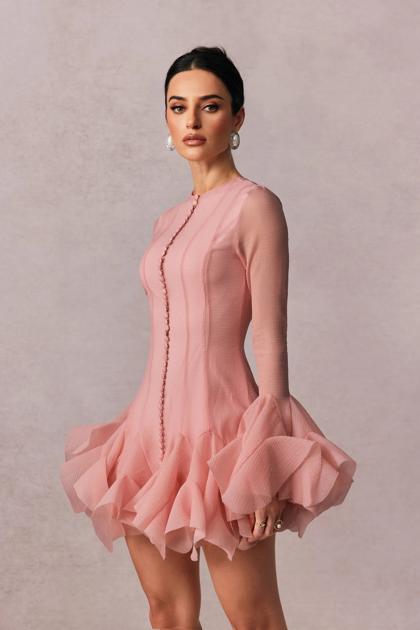Fairy among Flowers Themed Puff Hem Bodycon Mini Dress