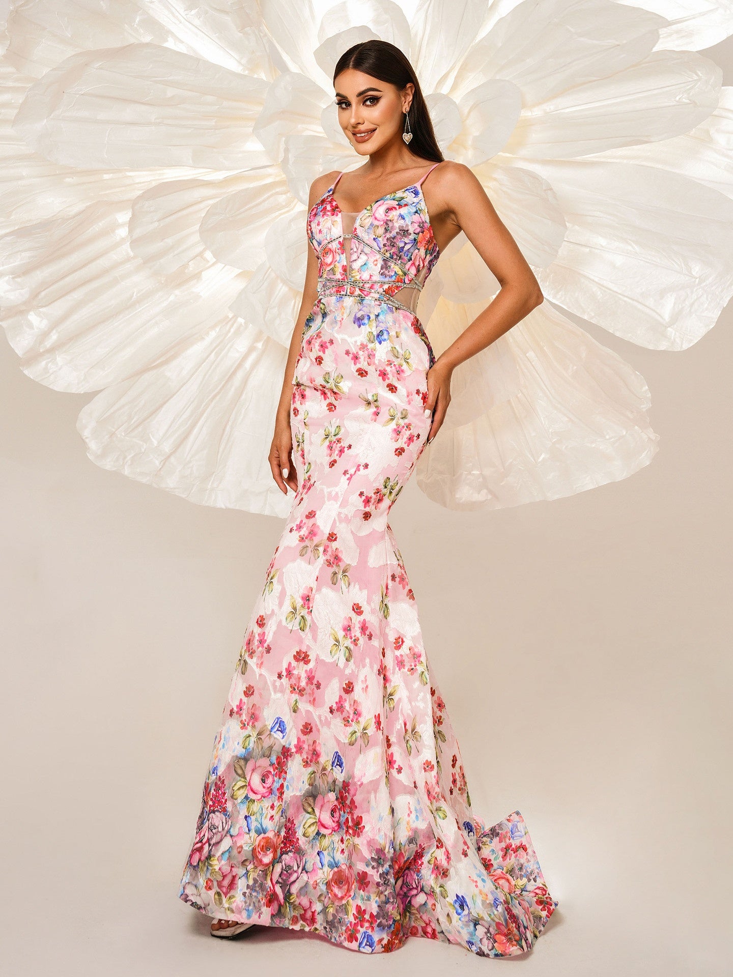 Sleeveless Suspender Sexy Long Banquet Fishtail Evening Dress