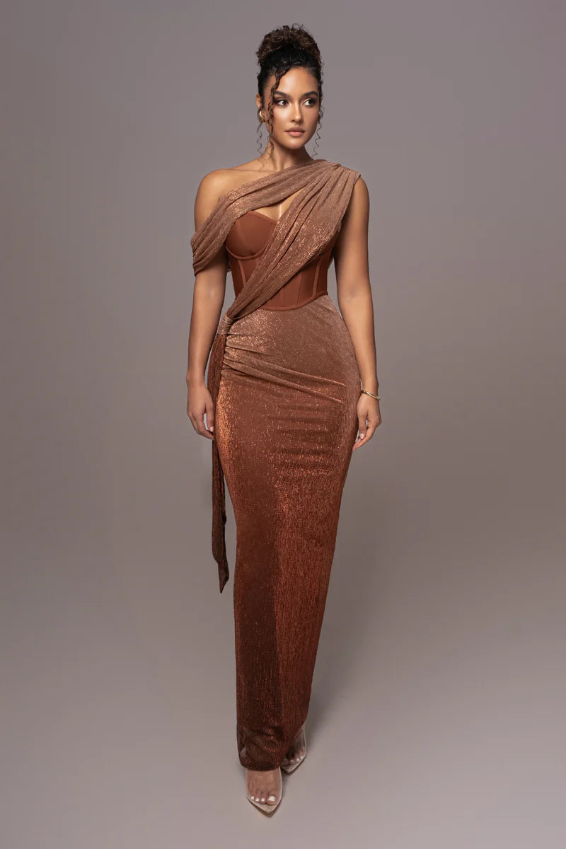 YS-Color-Blocked Sleeveless Asymmetric Waist Dress