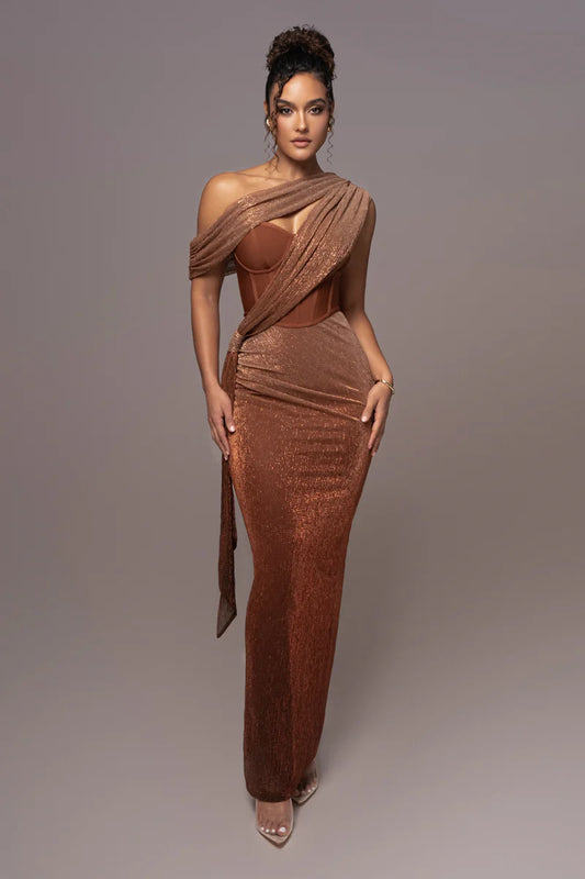 YS-Color-Blocked Sleeveless Asymmetric Waist Dress